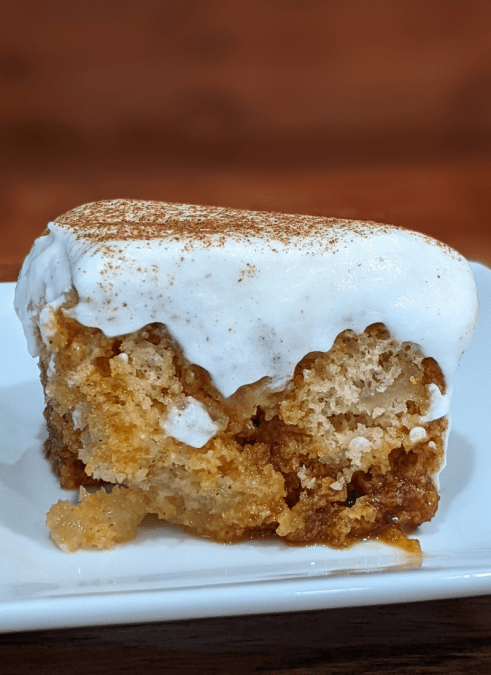 Salted Caramel Apple Poke Cake