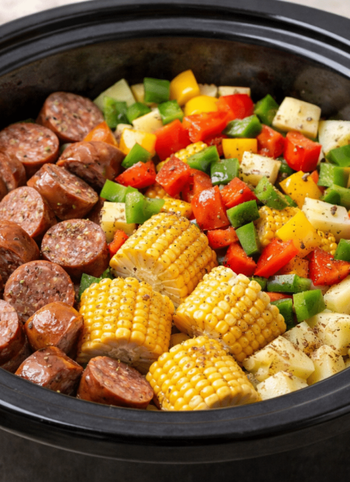 Sausage and Veggies (Crock Pot Freezer Meal)